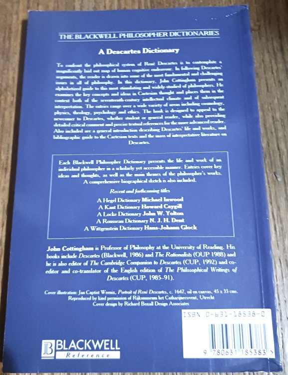 Image for A Descartes Dictionary A Descartes Dictionary