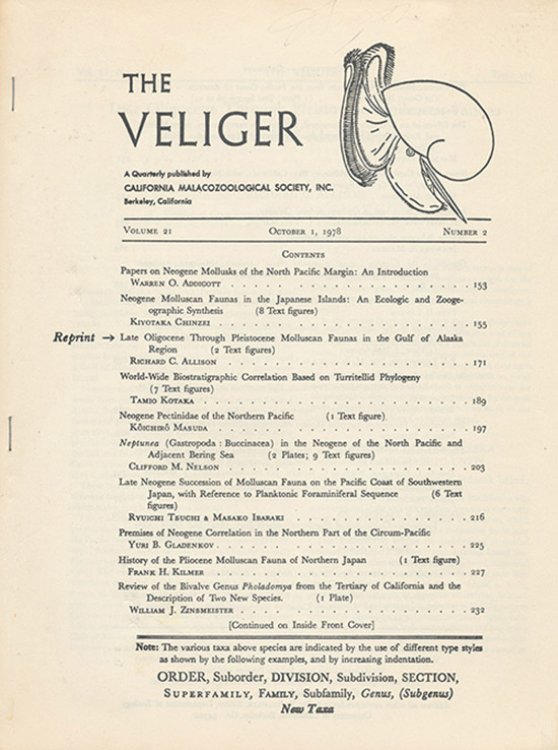 Image for Late Oligocene Through Pleistocene Molluscan Faunas in the Gulf of Alaska Region (offprint) Late Oligocene Through Pleistocene Molluscan Faunas in the Gulf of Alaska Region (offprint)