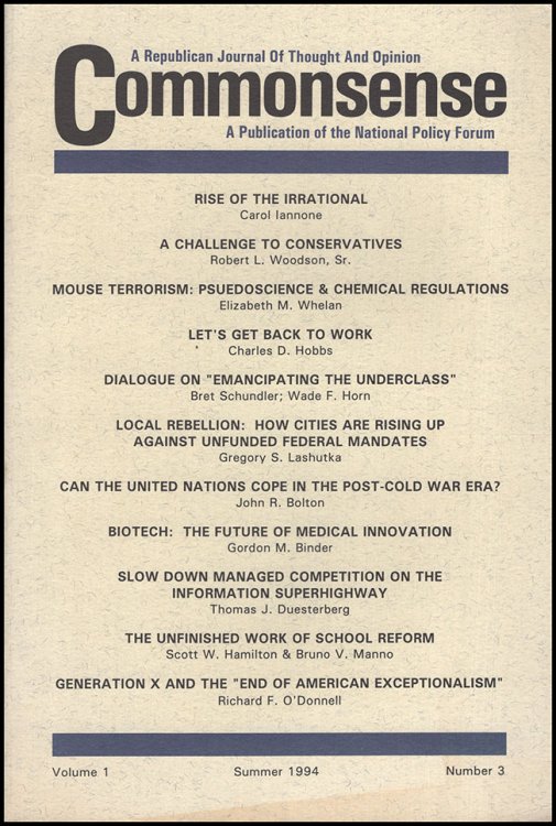 Image for Commonsense (Volume 1, Summer 1994, Number 3) Commonsense (Volume 1, Summer 1994, Number 3)