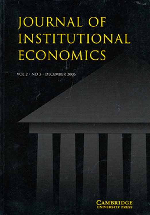 Image for Journal of Institutional Economics (Vol 2, No 3, December 2006) Journal of Institutional Economics (Vol 2, No 3, December 2006)