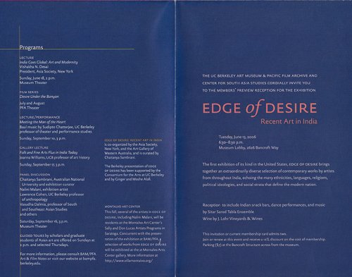 Image for Edge of Desire: Recent Art in India (Poster, Announcement) Edge of Desire: Recent Art in India (Poster, Announcement)