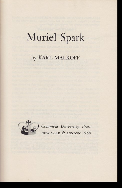 Image for Muriel Spark (Columbia Essays on Modern Writers, No. 36) Muriel Spark (Columbia Essays on Modern Writers, No. 36)