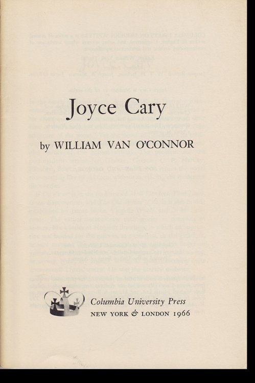 Image for Joyce Cary (Columbia Essays on Modern Writers, No. 15) Joyce Cary (Columbia Essays on Modern Writers, No. 15)