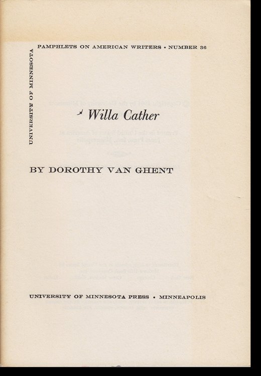 Image for Willa Cather (Pamphlets on American Writers, No. 36) Willa Cather (Pamphlets on American Writers, No. 36)