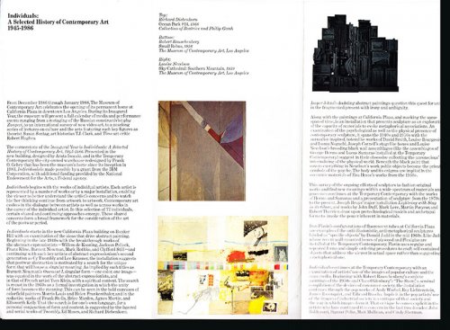 Image for Individuals: A Selected History of Contemporary Art 19451986 (Exhibition Guide) Individuals: A Selected History of Contemporary Art 19451986 (Exhibition Guide)