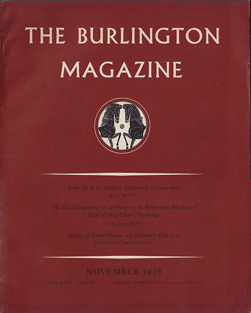 Image for The Burlington Magazine (Volume C, No. 668, November 1958) The Burlington Magazine (Volume C, No. 668, November 1958)