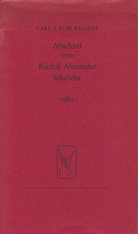Image for Abschied von Rudolf Alexander Schroeder Abschied von Rudolf Alexander Schroeder