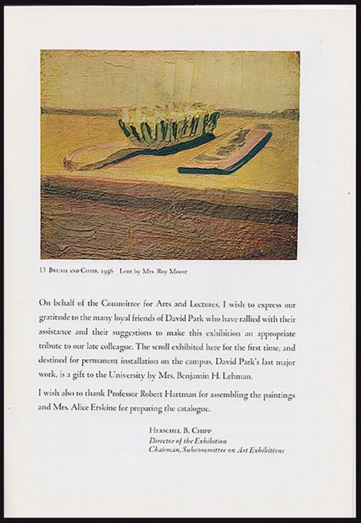 Image for David Park Memorial Exhibition: The University Years, 1955--1960 David Park Memorial Exhibition: The University Years, 1955--1960