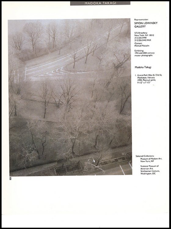Image for Madoka Takagi: Central Park West and 73rd St., Manhattan, February 1990 Madoka Takagi: Central Park West and 73rd St., Manhattan, February 1990