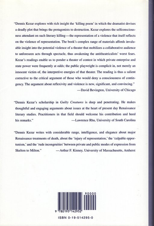 Image for Guilty Creatures: Renaissance Poetry and the Ethics of Authorship Guilty Creatures: Renaissance Poetry and the Ethics of Authorship