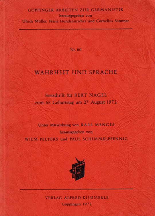 Image for Wahrheit und Sprache: Festschrift fur Bert Nagel Wahrheit und Sprache: Festschrift fur Bert Nagel
