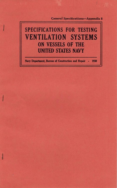 Image for Specifications For Testing Ventilation Systems on Vessels of the United States Navy Specifications For Testing Ventilation Systems on Vessels of the United States Navy