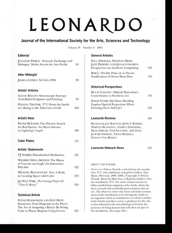 Image for Leonardo: Volume 38, No. 2, 2005 Leonardo: Volume 38, No. 2, 2005