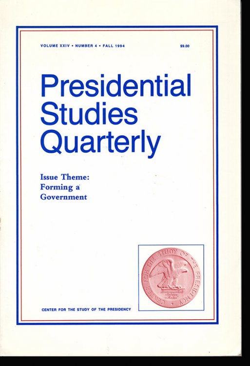 Image for Presidential Studies Quarterly (Vol. XXIV, No. 4, Fall 1994) Presidential Studies Quarterly (Vol. XXIV, No. 4, Fall 1994)