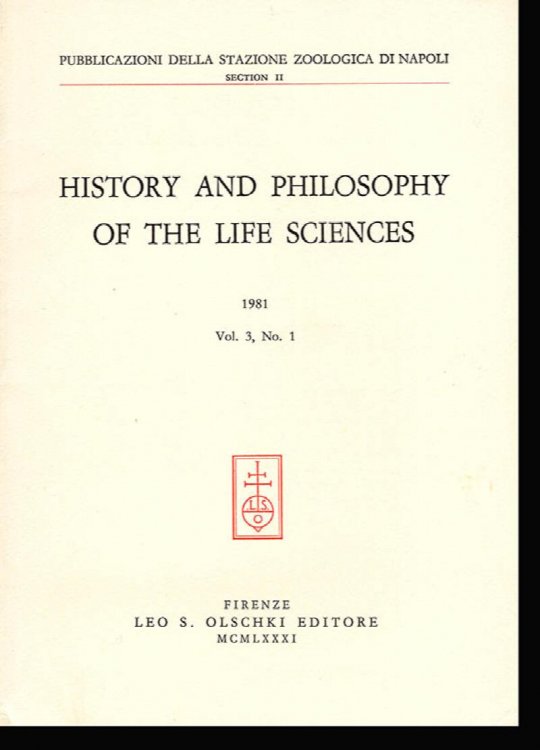 Image for History and Philosophy of the Life Sciences (Volume 3, No. 1, 1981) History and Philosophy of the Life Sciences (Volume 3, No. 1, 1981)