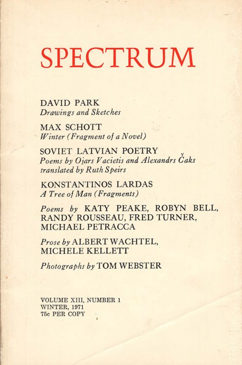 Image for Spectrum (Volume XIII, Number 1. Winter, 1971) Spectrum (Volume XIII, Number 1. Winter, 1971)