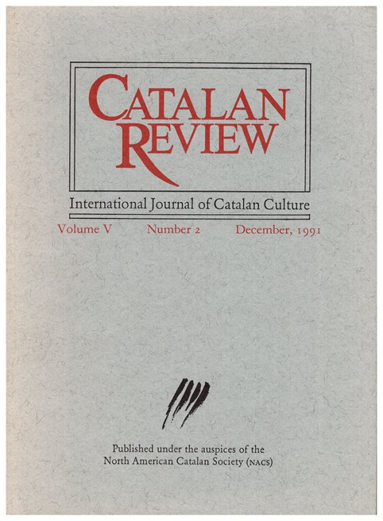 Image for Catalan Review (Vol. V, No. 2, December 1991) Catalan Review (Vol. V, No. 2, December 1991)