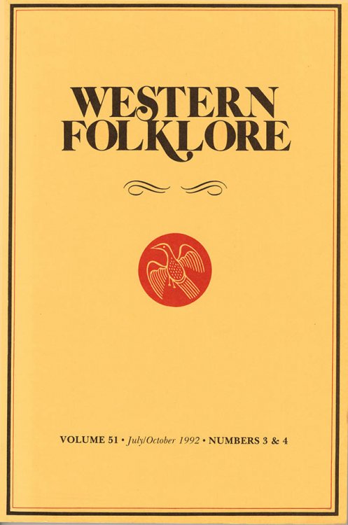 Image for Western Folklore (Volume 51, July/Oct 1992, Numbers 3 and 4) Western Folklore (Volume 51, July/Oct 1992, Numbers 3 and 4)