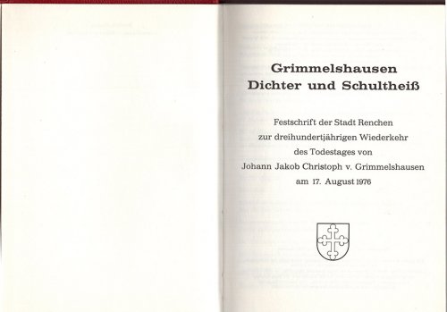 Image for Grimmelshausen Dichter und Schultheiss 1676-1976 Grimmelshausen Dichter und Schultheiss 1676-1976