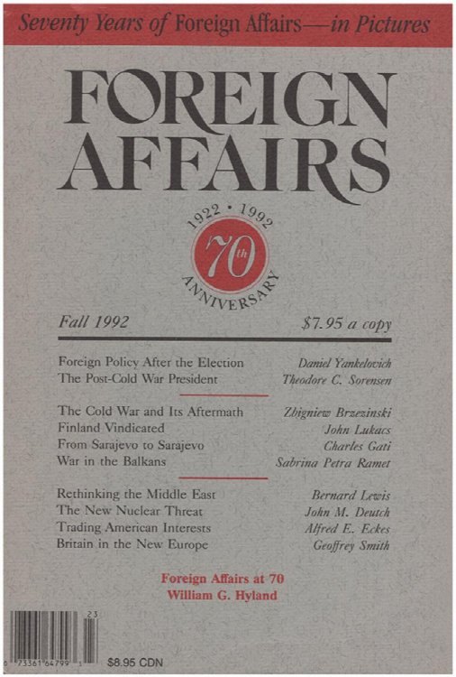 Image for Foreign Affairs (Volume 71, No. 4, Fall 1992) Foreign Affairs (Volume 71, No. 4, Fall 1992)