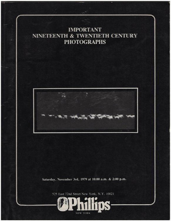 Important Nineteenth and Twentieth Century Photographs (Sale 240, Nov 3, 1979)