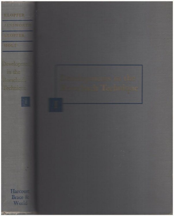 Developments in the Rorschach Technique. Technique and Theory (Volume 1)