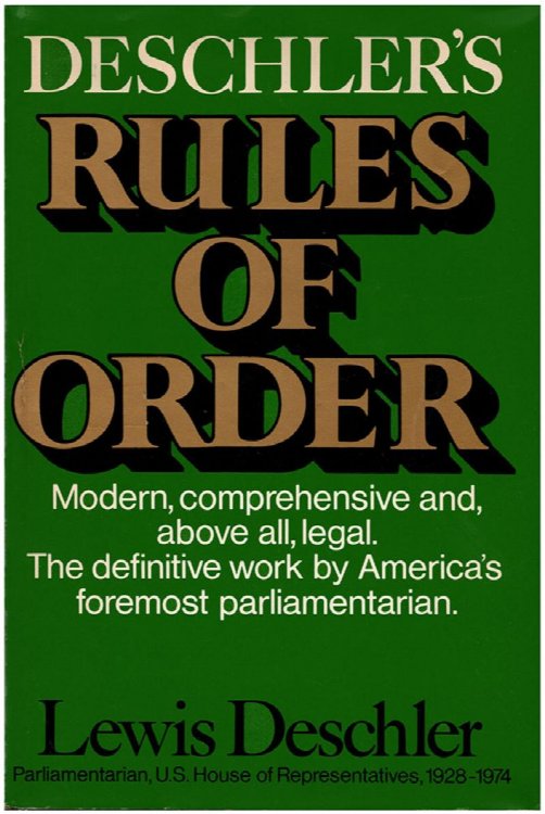 Image for Deschler's Rules of Order Deschler's Rules of Order