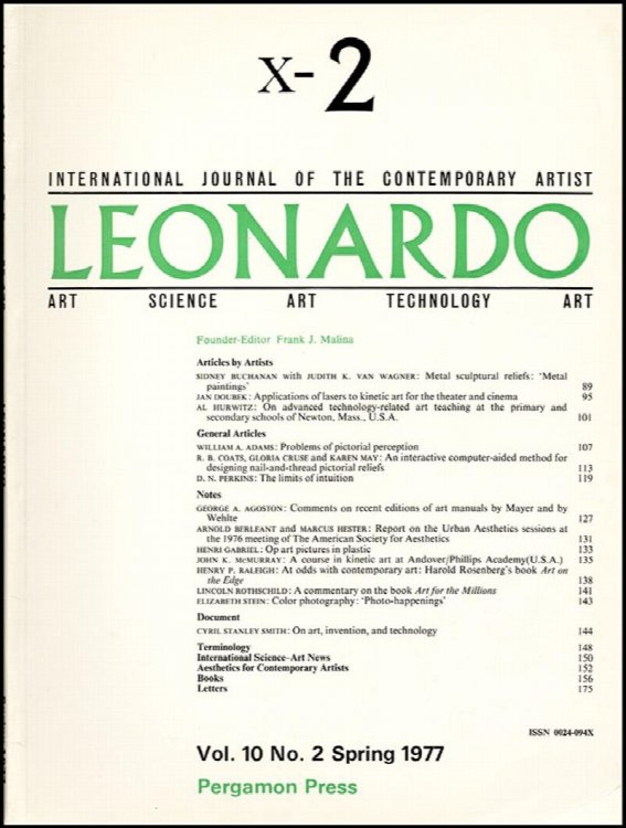 Image for Leonardo (Vol 10, No. 2, Spring 1977) Leonardo (Vol 10, No. 2, Spring 1977)