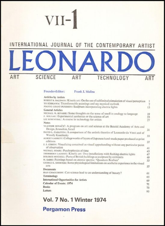 Image for Leonardo (Vol 7, No. 1, Winter 1974) Leonardo (Vol 7, No. 1, Winter 1974)