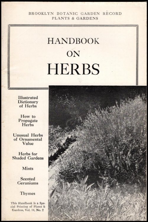 Image for Handbook on Herbs (Brooklyn Botanic Garden, Vol. 14, No. 2) Handbook on Herbs (Brooklyn Botanic Garden, Vol. 14, No. 2)