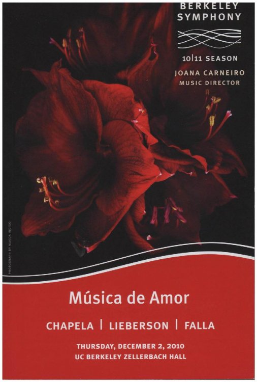 Image for Msica de Amor: Chapela Lieberson Falla (10/11 Season) Msica de Amor: Chapela Lieberson Falla (10/11 Season)