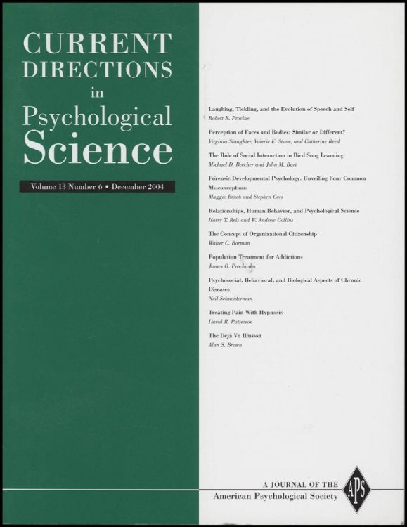 Image for Current Directions in Psychological Science (Volume 13, Number 6, December 2004) Current Directions in Psychological Science (Volume 13, Number 6, December 2004)