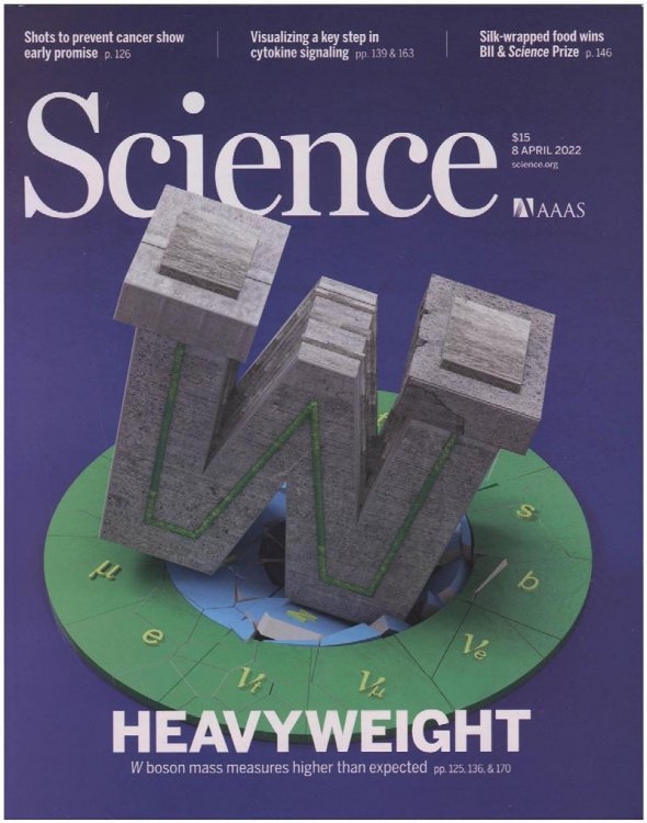 Image for Science Magazine: W Boson Mass (8 April 2022) Science Magazine: W Boson Mass (8 April 2022)