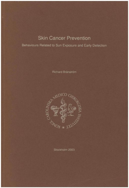 Image for Skin Cancer Prevention: Behaviours Relted to Sun Exposure and Early Detection Skin Cancer Prevention: Behaviours Relted to Sun Exposure and Early Detection