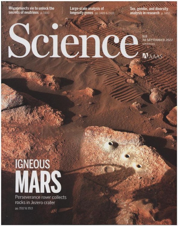 Science Magazine: Features Igneous Mars, Jezero Crater (30 September 2022)
