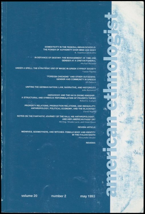American Ethnologist (Volume 20, Number 2, May 1993)