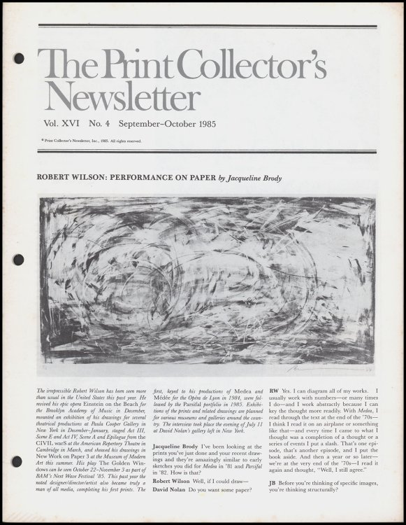 Image for The Print Collector's Newsletter (Vol. XVI, No. 4, September/October 1985) The Print Collector's Newsletter (Vol. XVI, No. 4, September/October 1985)