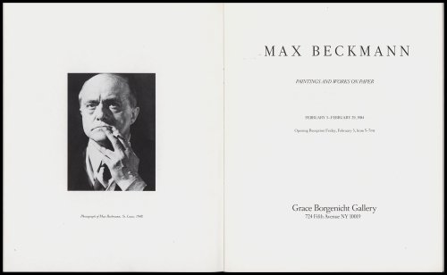 Image for Max Beckmann: Paintings and Works on Paper (February 3-29, 1984) Max Beckmann: Paintings and Works on Paper (February 3-29, 1984)