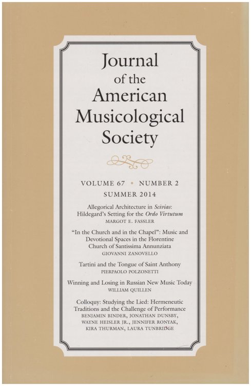 Image for Journal of the American Musicological Society (JAMS) (Volume 67, Number 2, Summer 2014) Journal of the American Musicological Society (JAMS) (Volume 67, Number 2, Summer 2014)