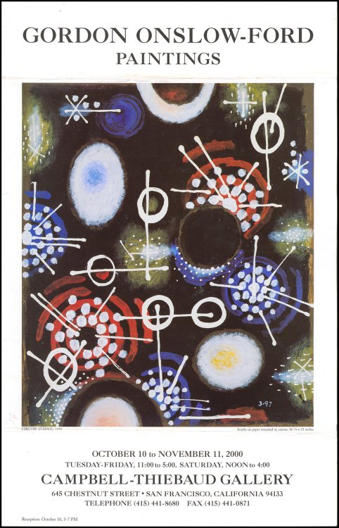 Image for Exhibition Poster: Gordon Onslow-Ford Paintings (October 10-November 11, 2000) Exhibition Poster: Gordon Onslow-Ford Paintings (October 10-November 11, 2000)