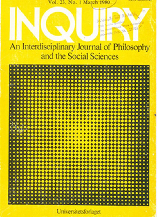 Image for Inquiry : An Interdisciplinary Journal of Philosophy and the Social Sciences (Vol 23 No 1 March 1980) Inquiry : An Interdisciplinary Journal of Philosophy and the Social Sciences (Vol 23 No 1 March 1980)