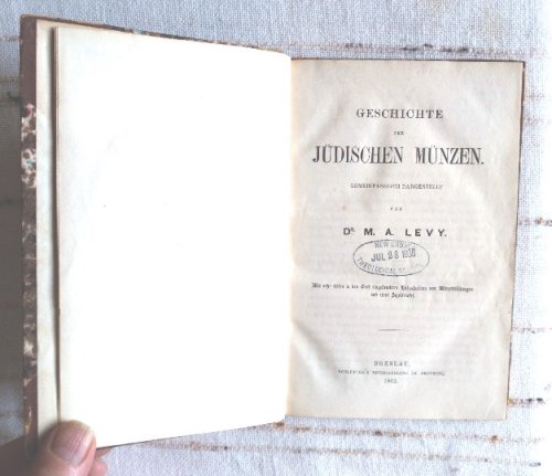 Image for Geschichte der judischen Munzen gemeinfasslich dargestellt Geschichte der judischen Munzen gemeinfasslich dargestellt