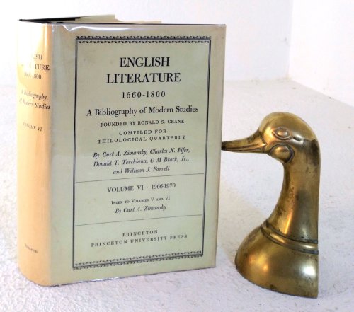 Image for English Literature 1660-1800: a bibliography of Modern Studies, founded by Ronald S. Crane English Literature 1660-1800: a bibliography of Modern Studies, founded by Ronald S. Crane