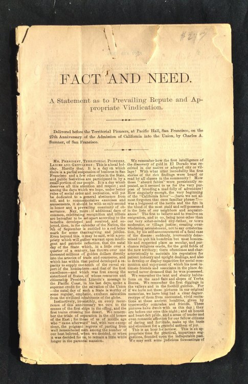Fact and Need: Statement as to Prevailing Repute and Appropriate Vindication