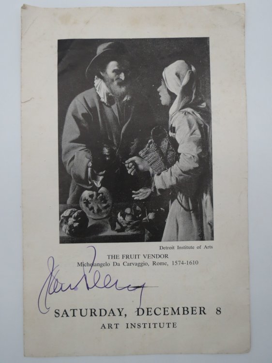 JAN PEERCE SIGNED PROGRAM. DETROIT INSTITUTE OF ARTS, DECEMBER 8 (C. 1949-1950)