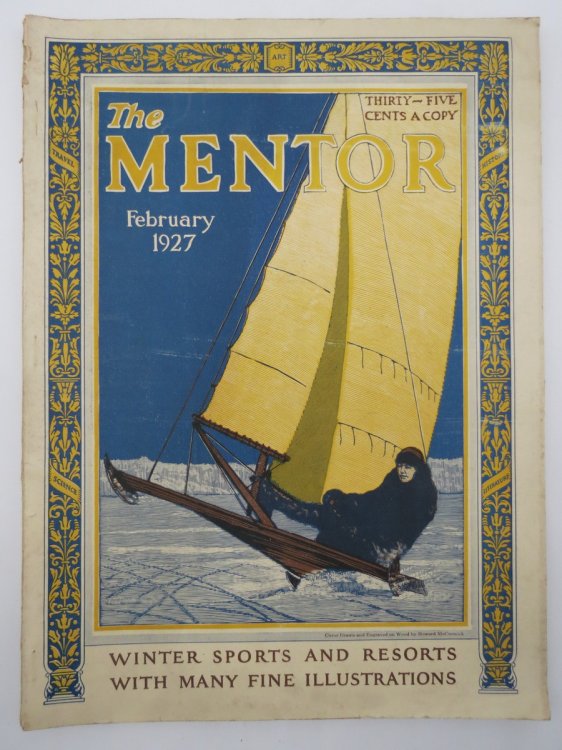 MENTOR MAGAZINE, FEBRUARY 1927 (WINTER SPORTS ESKIMO COVER BY HOWARD MCCORMICK)