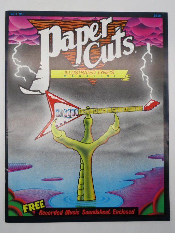PAPER CUTS MAGAZINE, VOL 1 NO. 1, 1987; Illustrated Lyrics Magazine