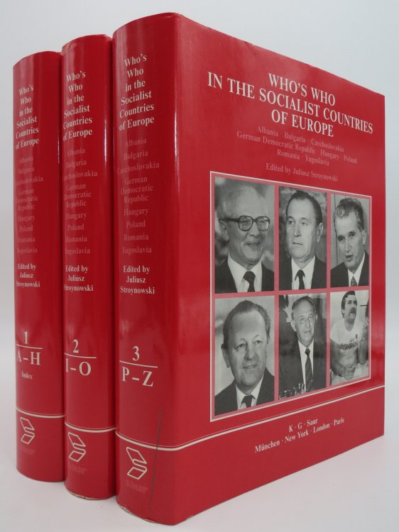 WHO'S WHO IN THE SOCIALIST COUNTRIES OF EUROPE (COMPLETE 3 VOLUME SET) (DJ Protected by a Brand New, Clear, Acid-Free Mylar Cover)