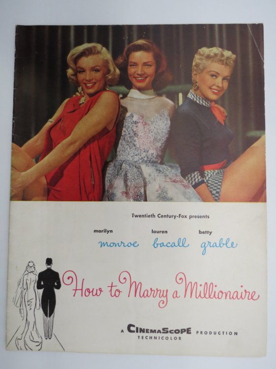 HOW TO MARRY A MILLIONAIRE SOUVENIR BOOK (MARILYN MONROE, LAUREN BACALL, BETTY GRABLE) ; A Cinemascope Production Technicolor