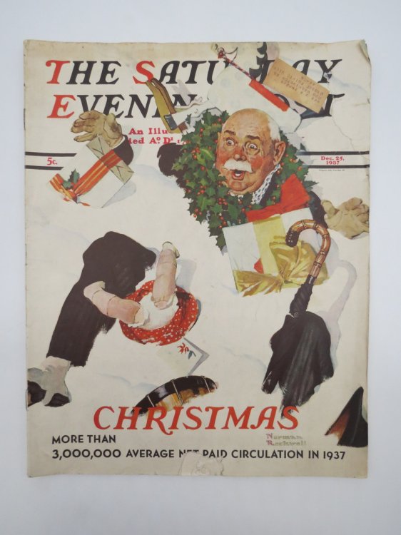 THE SATURDAY EVENING POST - DECEMBER 25, 1937 (NORMAN ROCKWELL CHRISTMAS COVER)